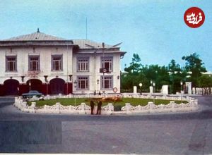 عکس؛ سفر در زمان؛ «برف سنگین در میدان ورودی شهر چالوس»؛ دهه ۵۰