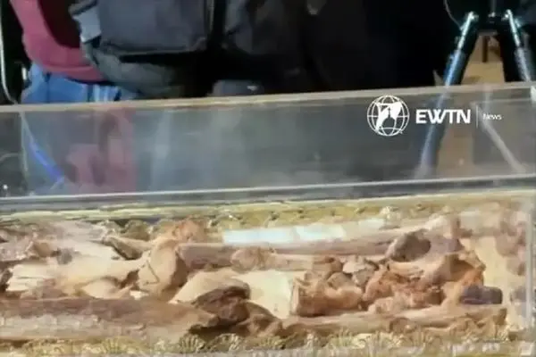 ببینید| نمایش بقایای پیکر یک قدیس پس از ۸۰۰ سال