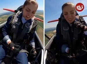 (ویدئو) لحظه ترسناک باز شدن سقف کابین و تلاش نفسگیر خلبان زن برای کنترل هواپیما
