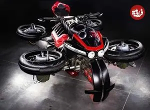 تصاویر؛ پرواز موتورسیکلت پرنده ولانته با پیشرانه برقی و موتورهای جت!
