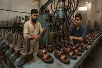 ببینید؛ فرآیند تولید انبوه صندل‌های چرمی مردانه در کارخانه ای در پاکستان