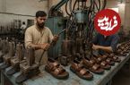 ببینید؛ فرآیند تولید انبوه صندل‌های چرمی مردانه در کارخانه ای در پاکستان