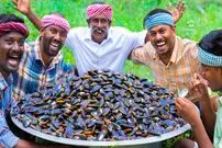 ببینید؛ غذای روستایی در هند؛ پخت غذا با 50 کیلو صدف رودخانه ای