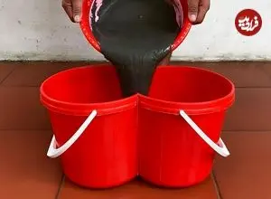 ببینید| مراحل ساخت یک گلدان دوقلو با سیمان و سطل پلاستیکی