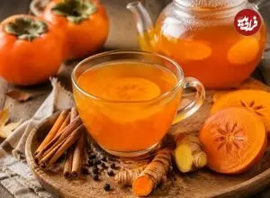 خواص شگفت‌انگیز چای خرمالو؛ نوشیدنی پاییزی با عطر زنجبیل و دارچین + طرز تهیه