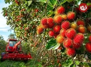 ببینید| چگونه کشاورزان تایلندی صدها کیلوگرم رامبوتان را برداشت می کنند؟