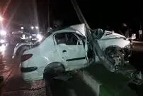 عکس؛ برخورد پژو ۲۰۶ با گاردریل دو قربانی گرفت