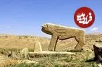 عکس| سفر زمان؛ منظرۀ گورستان شیرهای سنگی در نزدیکی شیراز؛ سال 1311