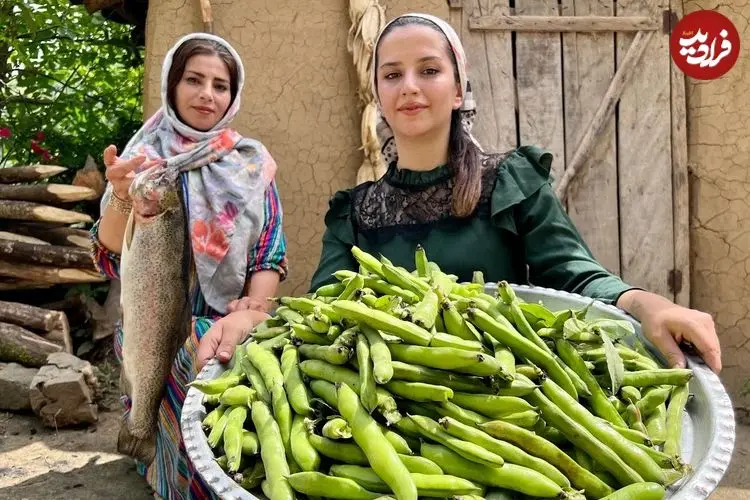 ببینید| غذای روستایی در ایران؛ پخت باقالی پلو با ماهی سالمون
