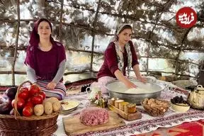 ببینید| غذای روستایی در ایران؛ پخت کوفته قلقلی و نان در کوهستان