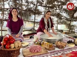 ببینید| غذای روستایی در ایران؛ پخت کوفته قلقلی و نان در کوهستان