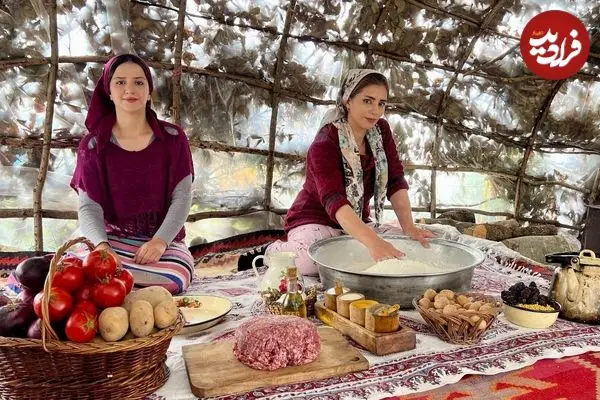ببینید| غذای روستایی در ایران؛ پخت کوفته قلقلی و نان در کوهستان