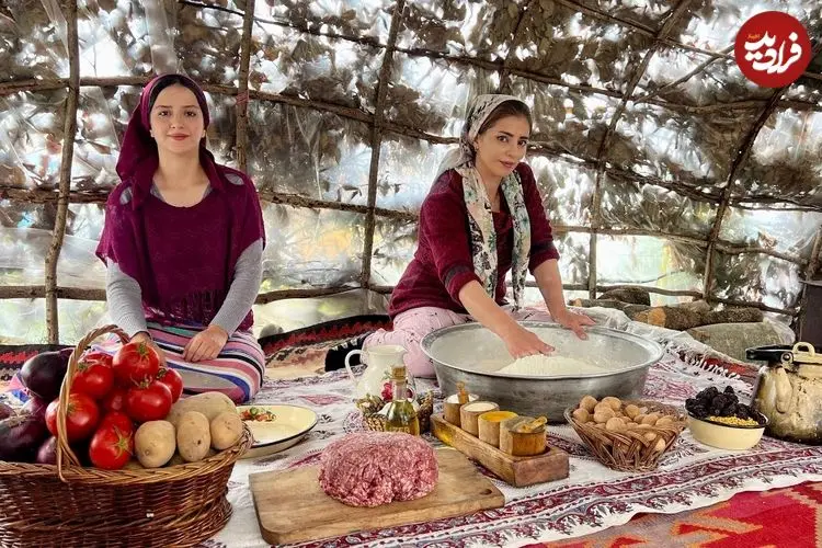 ببینید| غذای روستایی در ایران؛ پخت کوفته قلقلی و نان در کوهستان
