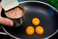 ببینید؛ طرز تهیه یک غذای ساده کانادایی با 2 تن ماهی و 2 تخم مرغ