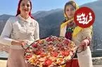 ببینید| غذای روستایی در ایران؛ پخت پیتزا بزرگ خانگی در طبیعت کوهستانی روستا
