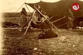 عکس| سفر به ایران قدیم؛ «گاوسواری» در حومۀ شیراز در دوران قاجار