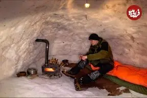 ببینید| ساخت یک پناهگاه هرمی شکل با برف در کوهستان های سوئیس