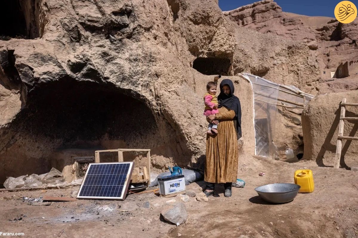 (تصاویر) افغان‌های آواره در غار‌های باستانی بامیان
