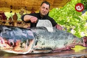 ببینید| غذای روستایی در آذربایجان؛ کباب کردن ماهی کپور سرگنده