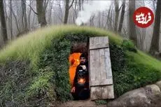 ببینید| ساخت یک پناهگاه زیر زمینی شگفت انگیز در جنگل های آلمان