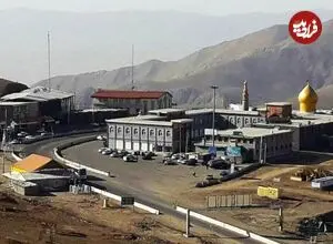 عکس| سفر به عصر قاجار؛ بقعه امامزاده هاشم و یک کاروانسرا در کنار آن در جاده هراز