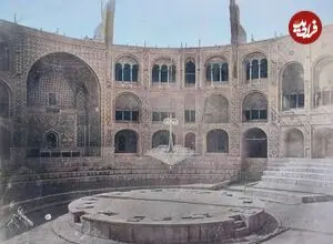عکس| سفر زمان؛ چراغانی «تکیه دولت» در هنگام اجرای یک نمایش؛ 140 سال قبل