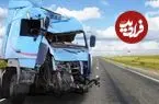 ببینید؛ لحظه تصادف یک کامیون با مرسدس مایباخ