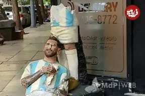 عکس؛ تخریب مجسمه لیونل مسی در شهر مار دل‌پلاتا