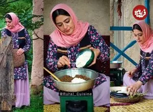 ببینید| غذای روستایی در ایران؛ برداشت بادمجان از مزرعه و تهیه کشک بادمجان با آن