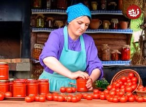 ببینید| غذای روستایی در آذربایجان؛ پخت استیک تاماهاک و تهیه رب گوجه