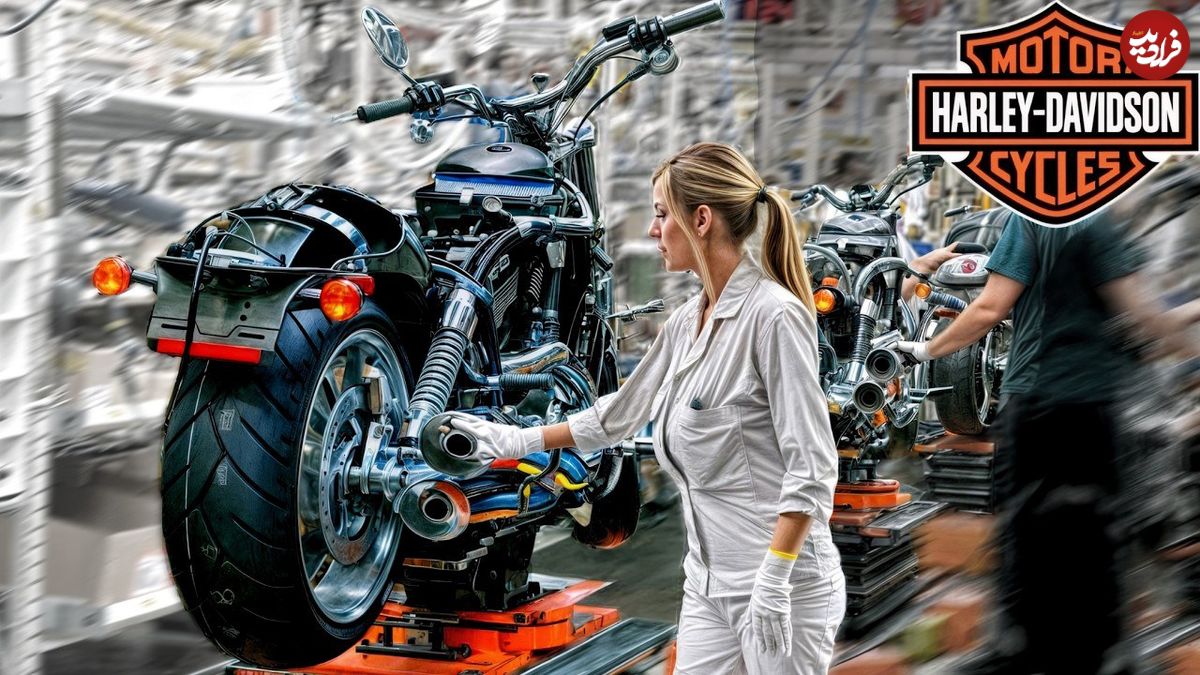 ببینید؛ نگاهی به خط تولید موتورسیکلت های افسانه ای هارلی-دیویدسون در آمریکا