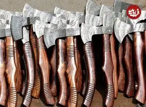 ببینید| مراحل دیدنی تولید انبوه تبر در کارگاهی در پاکستان