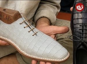 ببینید؛ مراحل دیدنی دوخت کفش های لوکس با چرم توسط کفاش ماهر پاکستانی 