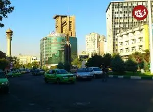 عکس| سفر به تهران قدیم؛ تصویر هوایی از میدان فاطمی و ساختمان وزارت کشور؛ سال 55