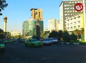 عکس| سفر به تهران قدیم؛ تصویر هوایی از میدان فاطمی و ساختمان وزارت کشور؛ سال 55
