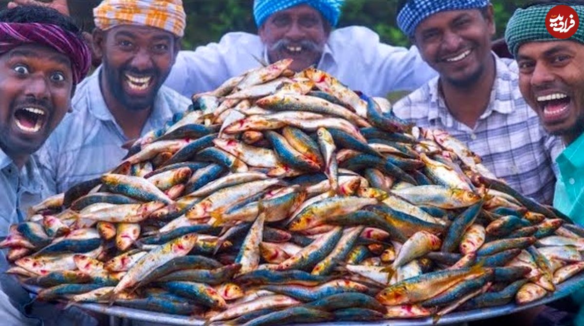 ببینید؛ غذای روستایی در هند؛ پخت خورشت کاری با ماهی ساردین