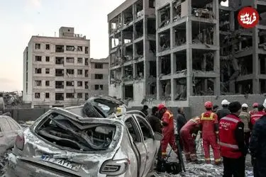 تصاویر| تخریب منازل مسکونی در محدوده رسالت تهران در پی حملات هوایی