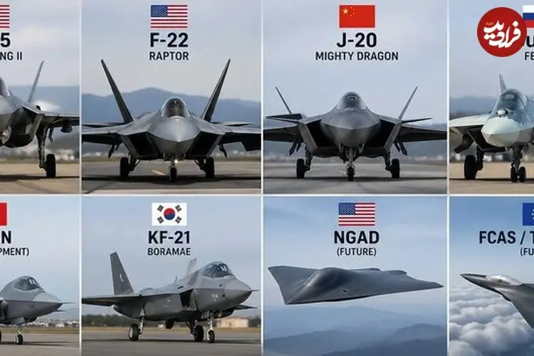 تصاویر| تمام جنگنده‌های نسل ۵ / نبرد جهانی برای تسلط بر آسمان