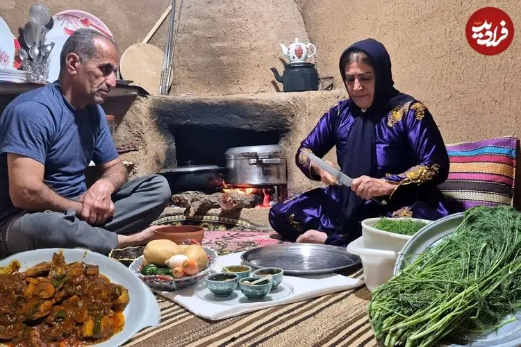 ببینید| غذای روستایی در ایران؛ پخت شوید پلو با مرغ سرخ شده در روستا