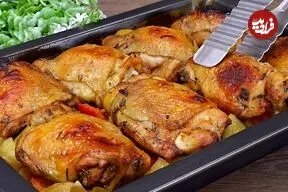ببینید| طرز تهیه یک شام جدید و ساده با ران مرغ به روش آلمانی ها