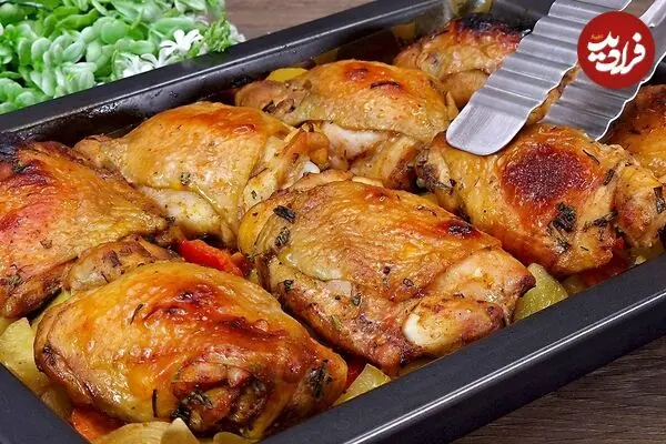 ببینید| طرز تهیه یک شام جدید و ساده با ران مرغ به روش آلمانی ها