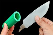 ببینید| نحوه ساخت یک دسته چاقو با استفاده از لوله پی وی سی آب