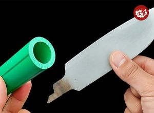 ببینید| نحوه ساخت یک دسته چاقو با استفاده از لوله پی وی سی آب