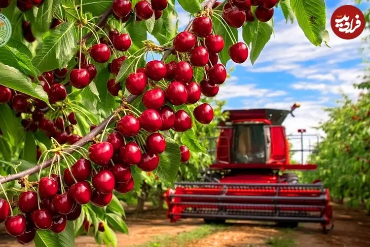 ببینید| چگونه صدها تن گیلاس از باغات آمریکا برداشت می شود؟