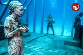 تصاویر؛ شگفتی‌های پنهان در اعماق آب؛ از مجسمه‌های مرموز تا کشتی غرق شده!