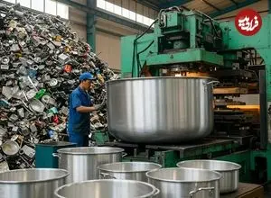 ببینید| مراحل بازیافت ضایعات آلومینیومی و تولید قابلمه با آنها به روش پاکستانی ها