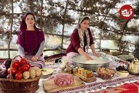 ببینید| غذای روستایی در ایران؛ پخت کوفته و تهیه نان در کوهستان