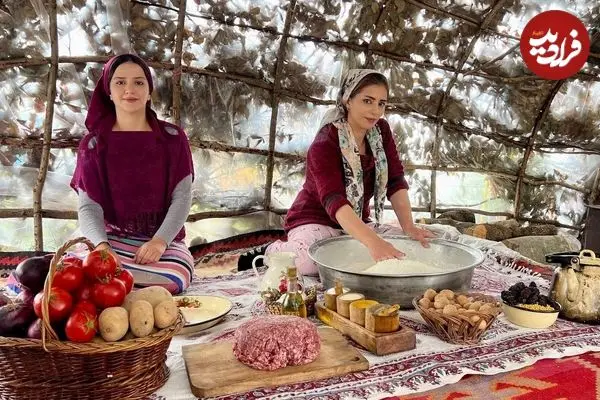 ببینید| غذای روستایی در ایران؛ پخت کوفته و تهیه نان در کوهستان