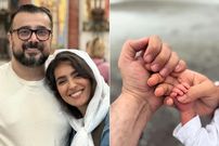 عکس؛ تولد فرزند سپند امیرسلیمانی و مونا کرمی در میانه جنگ