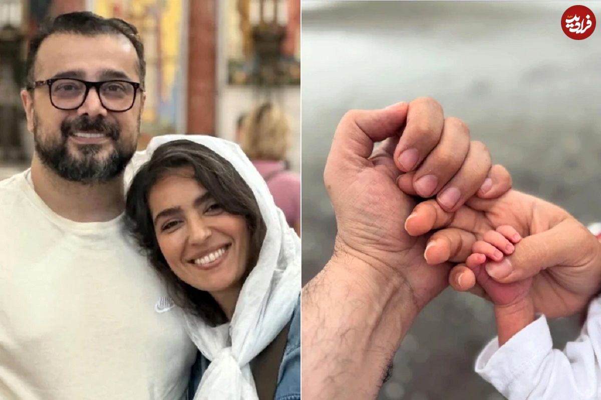 عکس؛ تولد فرزند سپند امیرسلیمانی و مونا کرمی در میانه جنگ